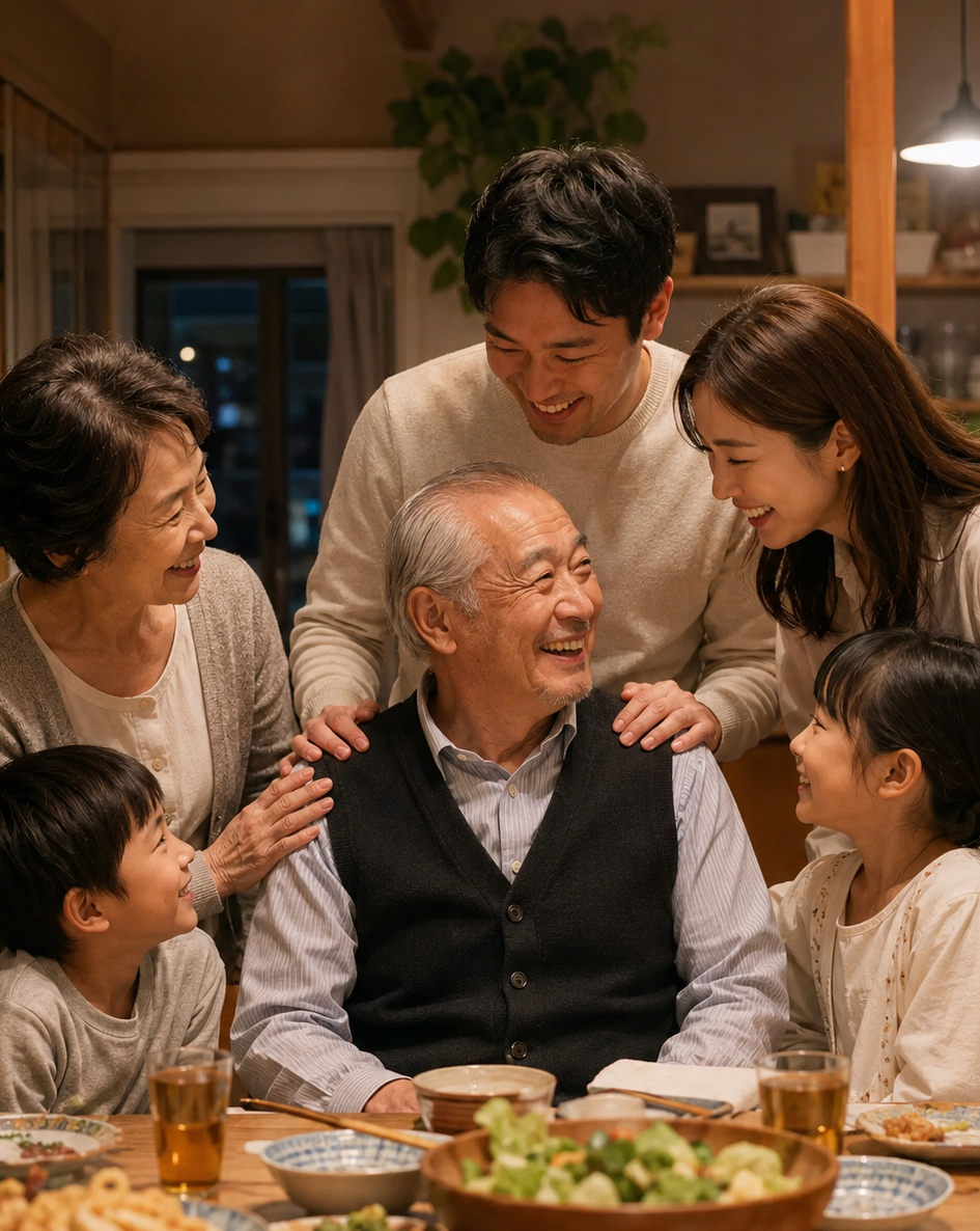 A family sharing stories together